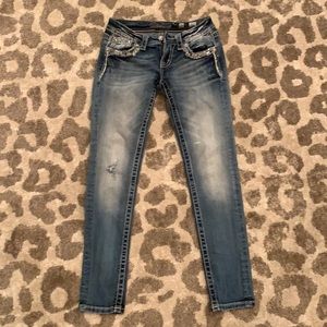 S 26 Miss Me Pearl and Sequin Detail Skinny Jeans